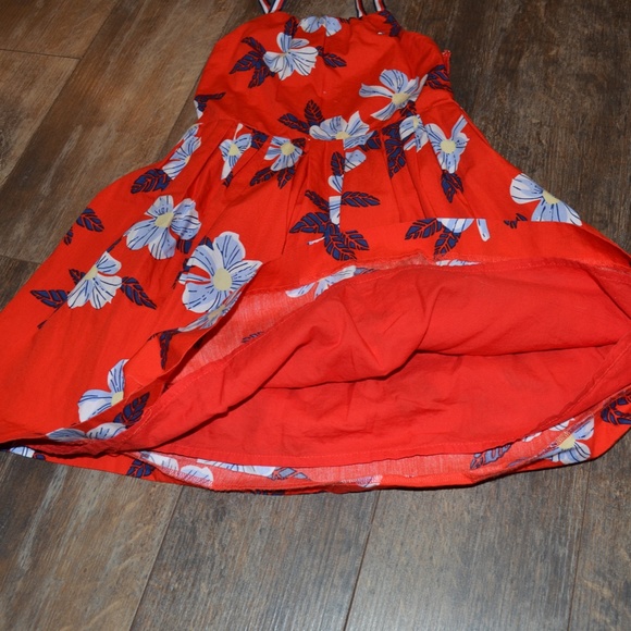 Tommy Hilfiger Red Dress with Blue Flowers - Picture 5 of 10